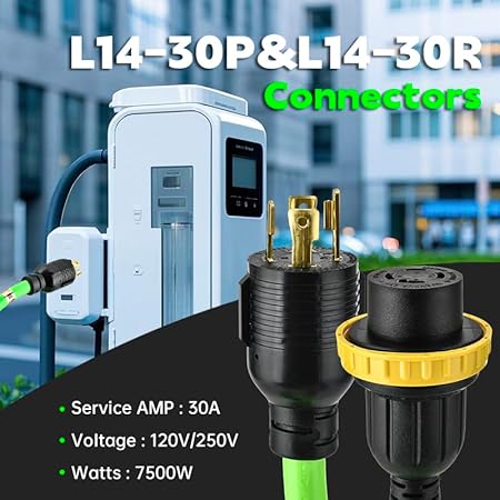 30 Amp Generator Extension Cord 25 Feet 4-Prong 7500W Locking Power Cord 2 30 Amp Generator Extension Cord 25 Feet 4-Prong 7500W Locking Power Cord - Image 2