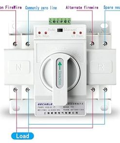 2P 63A Dual Power Automatic Transfer Switch ATS 110V 220V 2