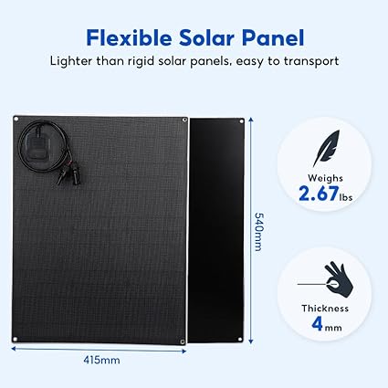 35W 18V Flexible Solar Panel with MPPT Controller for 12V Batteries 2 35W 18V Flexible Solar Panel with MPPT Controller for 12V Batteries - Image 2
