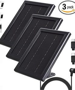 Solar Panel Charger for Ring Cameras with 16.4ft Cable, 3 Pack