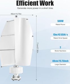 500W Vertical Axis Wind Turbine Generator for Home and Business 2
