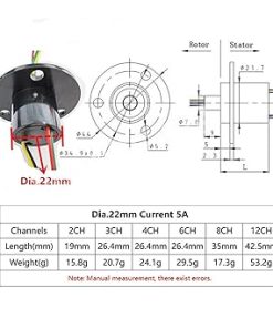 22mm 5A Wind Power Slip Ring 2 to 12 Channel Conductive Joint 2