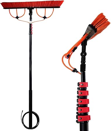 Window Cleaner Kit with Water Fed Pole 24FT Solar Panel Brush Window Cleaner Kit with Water Fed Pole 24FT Solar Panel Brush
