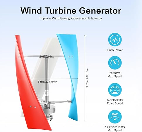 Vertical Axis 400W 12V Wind Turbine Kit for Marine RV and Home 2 Vertical Axis 400W 12V Wind Turbine Kit for Marine RV and Home - Image 2
