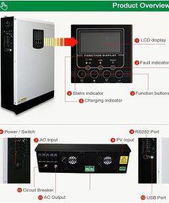 3.2KW Off Grid Hybrid Solar Inverter Pure Sine Wave 24V MPPT 80A 2