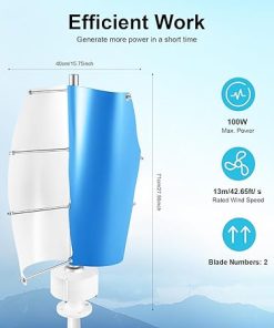 100W 12V Vertical Axis Wind Turbine Generator for Home and RV 2
