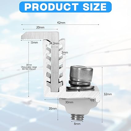 100 PCS Adjustable Z Brackets for Solar Panel Mounting Hardware 2 100 PCS Adjustable Z Brackets for Solar Panel Mounting Hardware - Image 2
