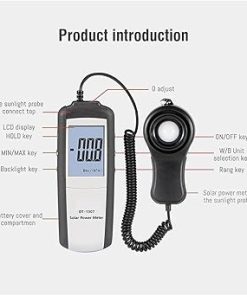 DT-1307 Solar Power Meter Backlight Outdoor Test Range 1999w/m2 2