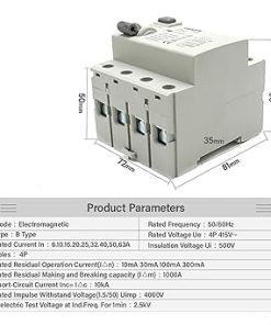 4P DC RCCB 63A 6KA Electric Vehicle Charger Residual Current Breaker 2