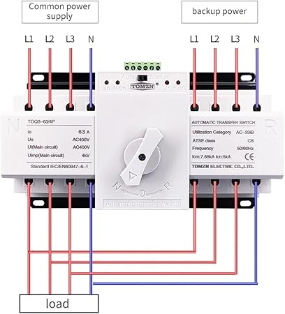 4P 63A 380V MCB Type Dual Power Automatic Transfer Switch ATS 2 4P 63A 380V MCB Type Dual Power Automatic Transfer Switch ATS - Image 2