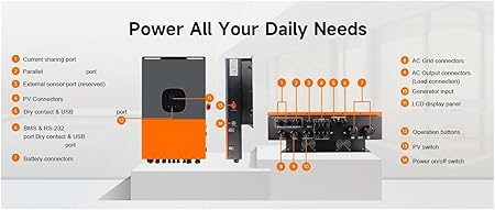12KW Hybrid Solar Inverter Dual MPPT Split Phase On Grid Off Grid 2 12KW Hybrid Solar Inverter Dual MPPT Split Phase On Grid Off Grid - Image 2
