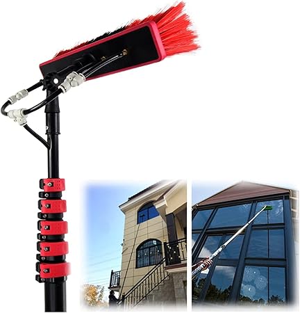 Photovoltaic Panel Cleaning with Water Fed Window Cleaning Pole Photovoltaic Panel Cleaning with Water Fed Window Cleaning Pole