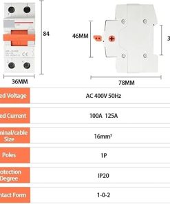 125A Manual Transfer Switch 3 Position 1P AC 100A 400V Interlock 2