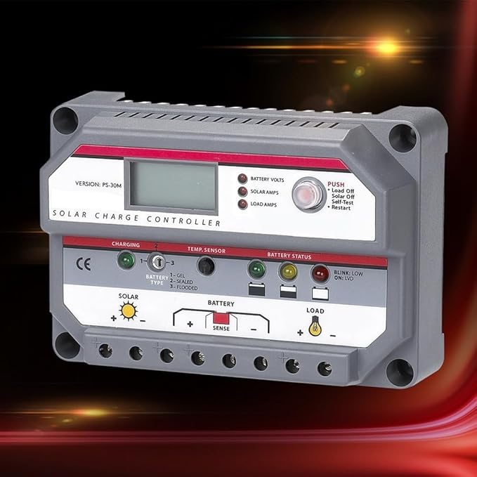 Solar Charge Controller PS30M 30A Intelligent PWM with LCD Display 2 Solar Charge Controller PS30M 30A Intelligent PWM with LCD Display - Image 2