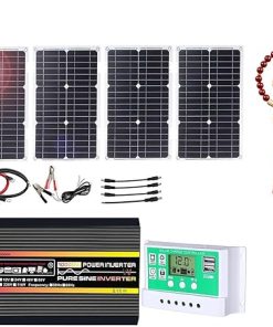 Off-Grid Solar Panel Kit with Pure Sine Wave Inverter System  
100W Solar Panel Kit with 50A PWM Charge Controller Included