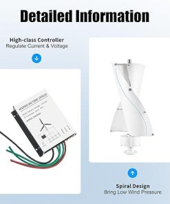 500W Vertical Axis Wind Turbine Kit for Hybrid Solar Systems 2