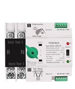 Dual Power Automatic Transfer Switch for PV Solar Inverters 100A
