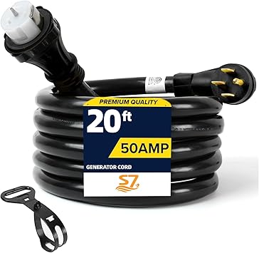 20FT 50 Amp Generator Extension Cord with N14-50P SS2-50R Connectors 20FT 50 Amp Generator Extension Cord with N14-50P SS2-50R Connectors