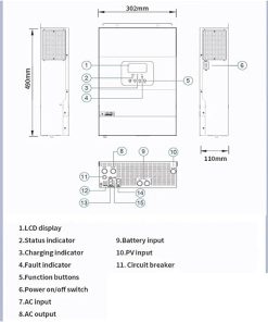 Hybrid Solar Inverter 3.5KW 5.5KW Off Grid MPPT Pure Sine Wave 2