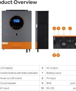 48V 6.2KW MPPT Hybrid Solar Inverter Pure Sine Wave Off Grid 2