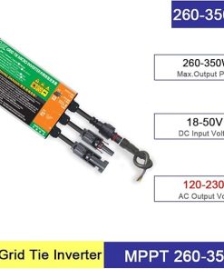 Series 260W 300W 350W Solar Grid Tie Micro Waterproof Inverter DC18V-50V to AC110V-230V 50HZ/60HZ Solar PV Inverter(Gmi300w,18V-50VDC-180V-280VAC) 2