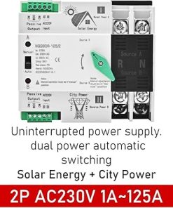 Dual Power ATS Switch 125A 63A 100A AC DC Solar Inverter 3P 4P 2