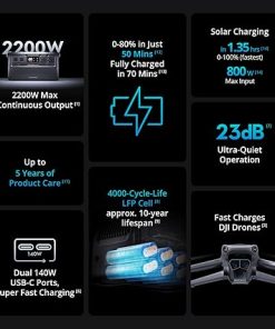 DJI Power 1000 Solar Generator 600W 4000 Cycle Life Fast Charging 2