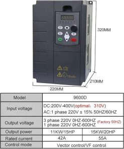 11-55KW VFD Solar Inverter DC 220-400V Input 1/3 Phase Water Pump Driver 2