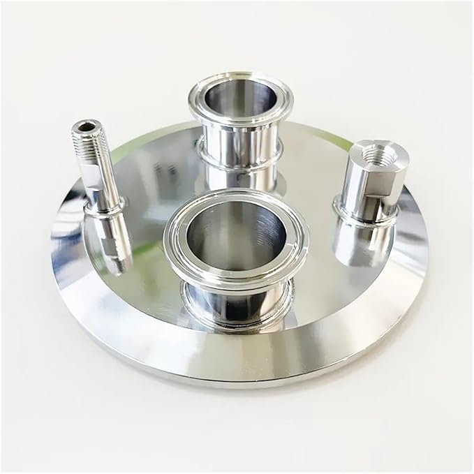 6 Inch OD 167mm Tri Clamp Extraction Blind Plate with 2 Ferrule Clamps 6 Inch OD 167mm Tri Clamp Extraction Blind Plate with 2 Ferrule Clamps