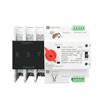 Three-Phase DIN Rail ATS Dual Power Automatic Transfer Switch 63A 125A Three-Phase DIN Rail ATS Dual Power Automatic Transfer Switch 63A 125A