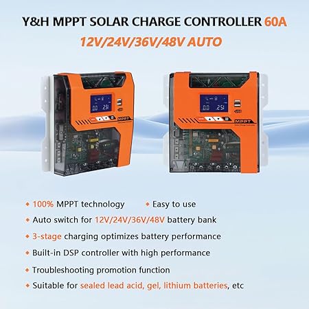 40A MPPT Solar Charger Controller 12V to 48V for All Battery Types 2 40A MPPT Solar Charger Controller 12V to 48V for All Battery Types - Image 2