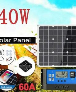 Solar Panel Kit,Solar Panels Monocrystalline Solar Panel 40W 18V Flexible High Efficiency Photovoltaic Panel Solar Battery Charge 2