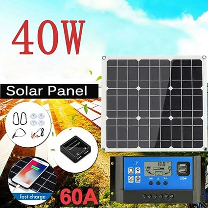 Solar Panel Kit,Solar Panels Monocrystalline Solar Panel 40W 18V Flexible High Efficiency Photovoltaic Panel Solar Battery Charge 2 Solar Panel Kit,Solar Panels Monocrystalline Solar Panel 40W 18V Flexible High Efficiency Photovoltaic Panel Solar Battery Charge - Image 2