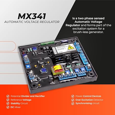MX341 AVR Automatic Voltage Regulator for Generator 1 Year Warranty 2 MX341 AVR Automatic Voltage Regulator for Generator 1 Year Warranty - Image 2