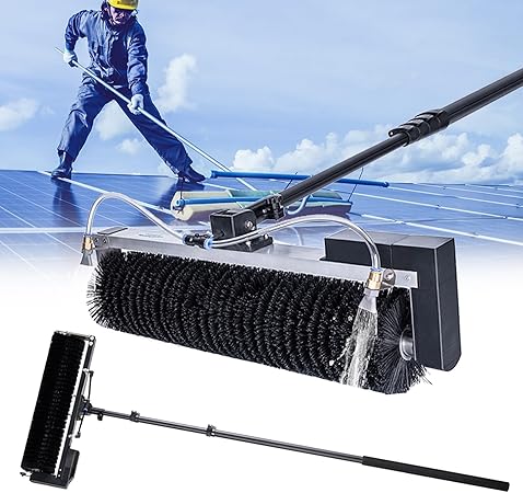 Telescopic Solar Panel Cleaning Brush for High Reach Outdoor Use Telescopic Solar Panel Cleaning Brush for High Reach Outdoor Use