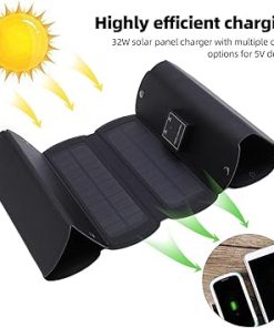 Portable 32W 5V Monocrystalline Solar Panel with 2 USB Outputs 2
