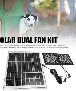 Solar Powered Dual Fan Kit with 30W Solar Panel for Chicken Coops 2