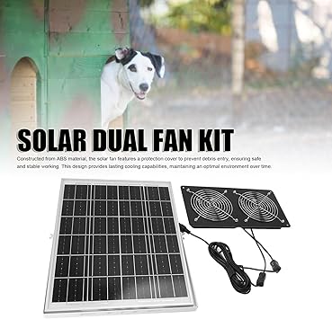 Solar Powered Dual Fan Kit with 30W Solar Panel for Chicken Coops 2 Solar Powered Dual Fan Kit with 30W Solar Panel for Chicken Coops - Image 2