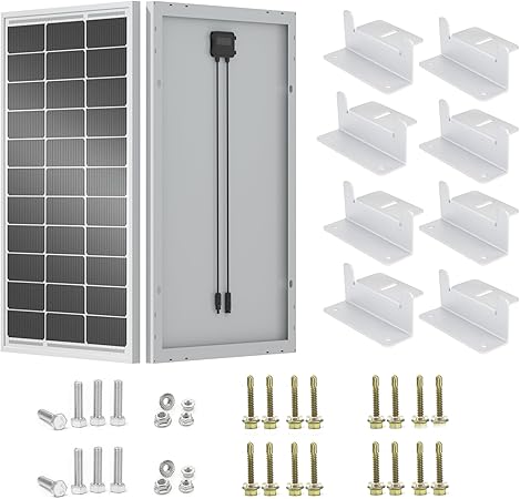 ECO-WORTHY 100 Watt 12 Volt Monocrystalline Solar Panel and Mounts ECO-WORTHY 100 Watt 12 Volt Monocrystalline Solar Panel and Mounts