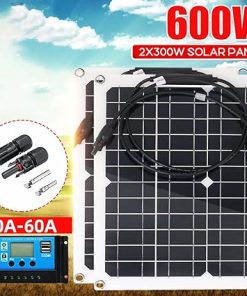 600W Solar Panel Kit 2Pcs 300W Flexible Waterproof Charger for 12V 2