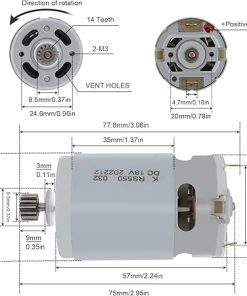 RS550 14 Teeth DC Electronic Starter 18V for Efficient Performance 2