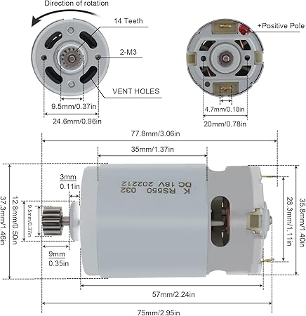 RS550 14 Teeth DC Electronic Starter 18V for Efficient Performance 2 RS550 14 Teeth DC Electronic Starter 18V for Efficient Performance - Image 2