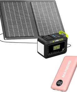 Marbero 88.8Wh Solar Generator 120W with 21W Solar Panel and Charger