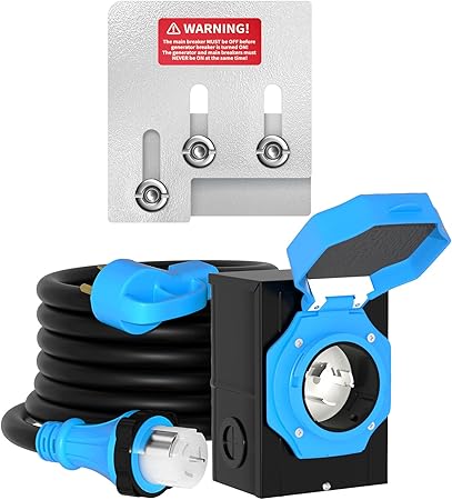 Marsflex 50 Amp Generator Cord Power Inlet Box and Interlock Kit Marsflex 50 Amp Generator Cord Power Inlet Box and Interlock Kit