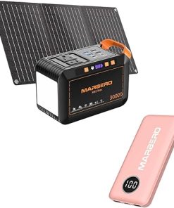 Marbero 111Wh Solar Generator 120W Power Station with 30W Solar Panel