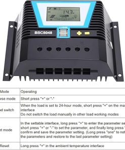 BSC8048 80A Solar Charge Controller for 12V 24V 36V 48V Batteries 2
