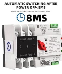 3 Phase Din Rail ATS Dual Power Automatic Transfer Switch 63A 100A 125A 2