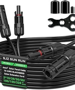 Twin Solar Extension Cable 10AWG 50FT PV Wire with Solar Panel Wrench