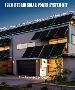 17KW Hybrid Solar Power System Kit with 30 Bifacial Panels and Batteries 2