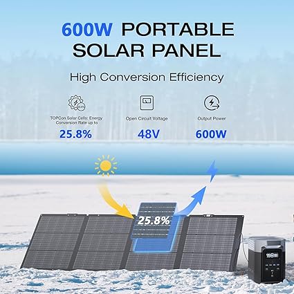 High Efficiency 600W Foldable Solar Panel Waterproof for Camping RV 2 High Efficiency 600W Foldable Solar Panel Waterproof for Camping RV - Image 2